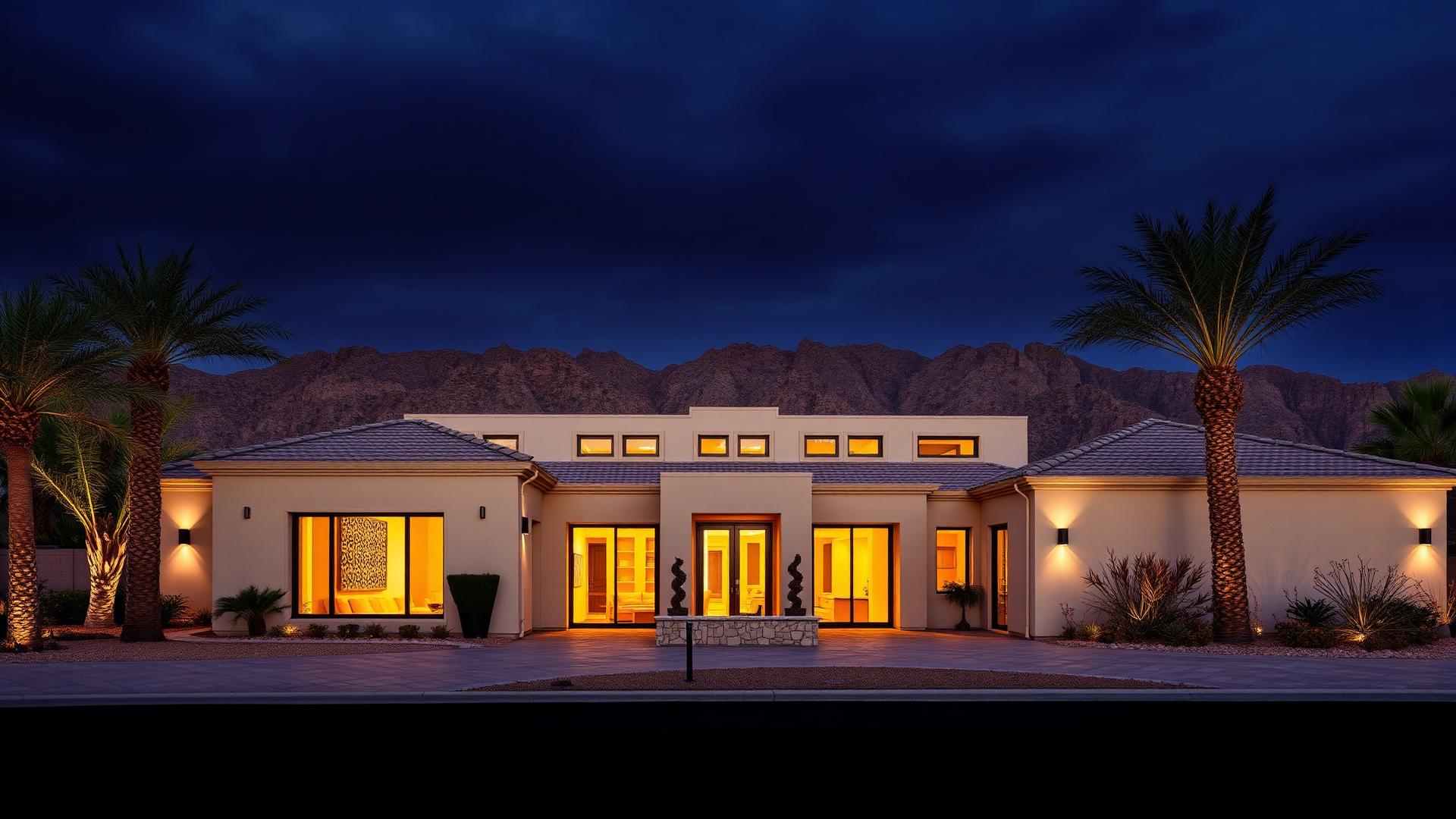 Luxury Las Vegas home at dusk sold by The Smith Team